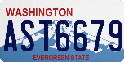 WA license plate AST6679