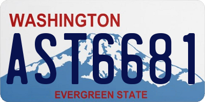 WA license plate AST6681