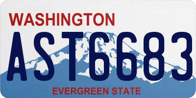 WA license plate AST6683