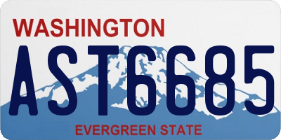 WA license plate AST6685