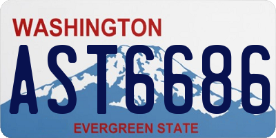 WA license plate AST6686