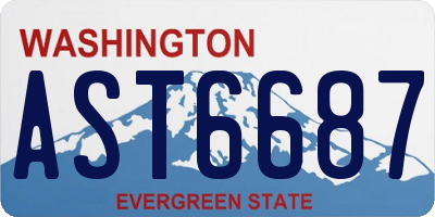 WA license plate AST6687