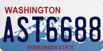 WA license plate AST6688
