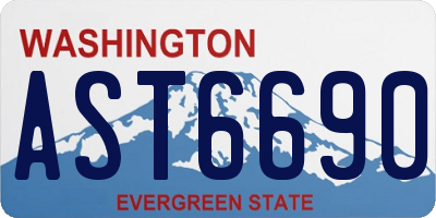 WA license plate AST6690