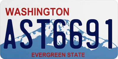 WA license plate AST6691
