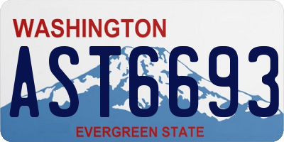 WA license plate AST6693