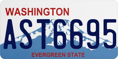 WA license plate AST6695