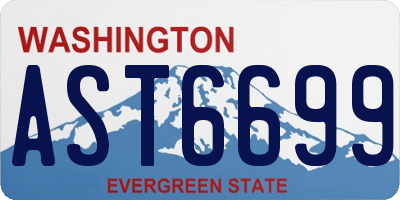 WA license plate AST6699