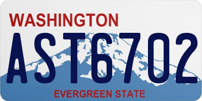 WA license plate AST6702