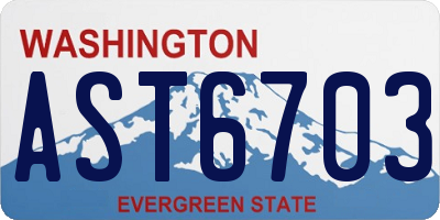 WA license plate AST6703