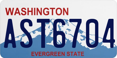 WA license plate AST6704