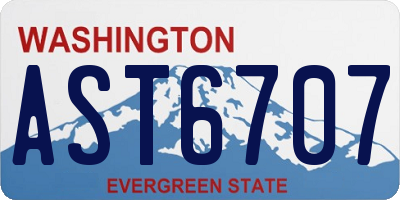 WA license plate AST6707