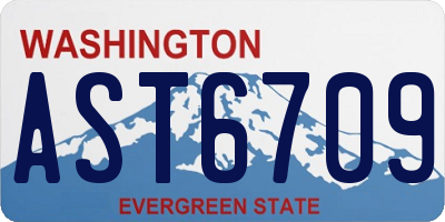 WA license plate AST6709