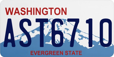 WA license plate AST6710