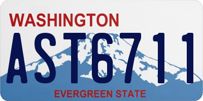 WA license plate AST6711