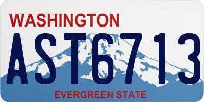 WA license plate AST6713