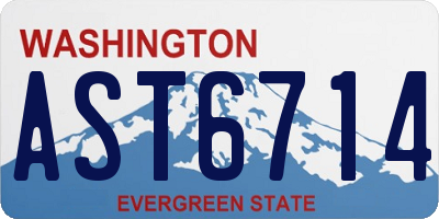 WA license plate AST6714