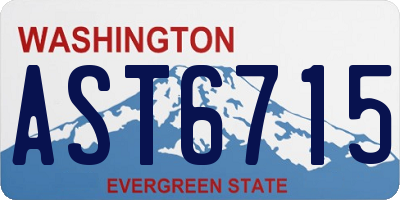 WA license plate AST6715