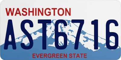 WA license plate AST6716
