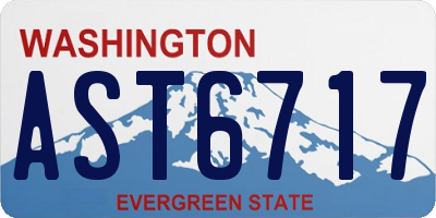 WA license plate AST6717