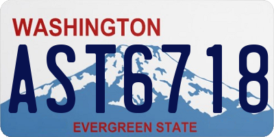 WA license plate AST6718