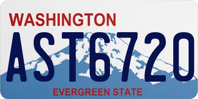 WA license plate AST6720