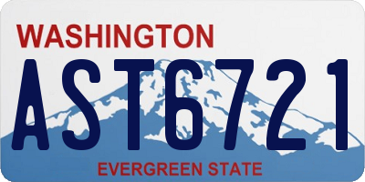 WA license plate AST6721