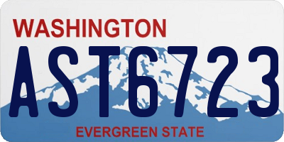 WA license plate AST6723