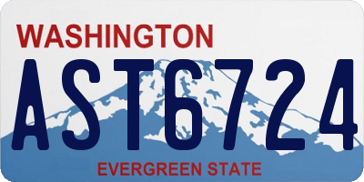WA license plate AST6724