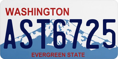 WA license plate AST6725