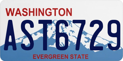 WA license plate AST6729