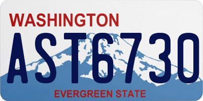 WA license plate AST6730