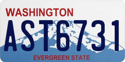 WA license plate AST6731