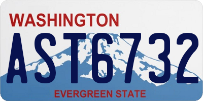 WA license plate AST6732