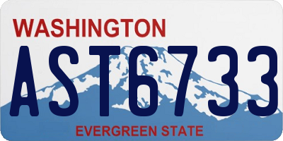 WA license plate AST6733