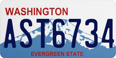 WA license plate AST6734
