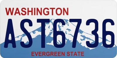 WA license plate AST6736