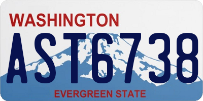 WA license plate AST6738