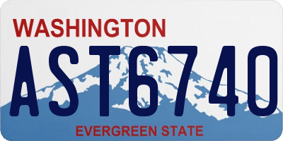WA license plate AST6740