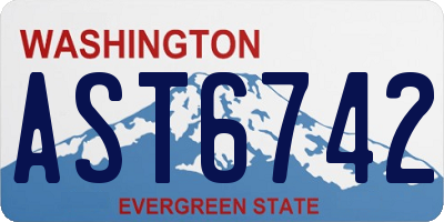 WA license plate AST6742