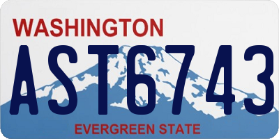 WA license plate AST6743