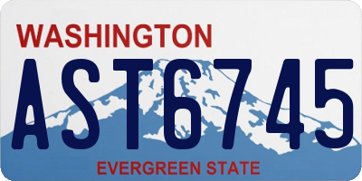 WA license plate AST6745