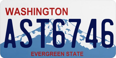 WA license plate AST6746