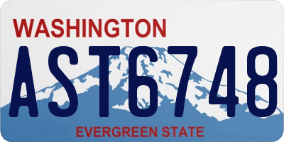 WA license plate AST6748