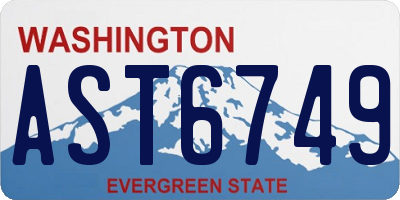 WA license plate AST6749