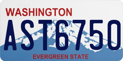 WA license plate AST6750