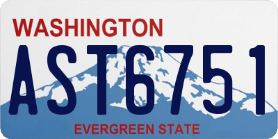 WA license plate AST6751