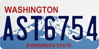 WA license plate AST6754