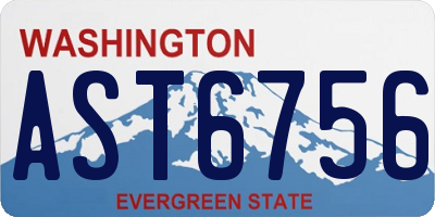 WA license plate AST6756