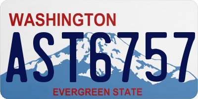 WA license plate AST6757
